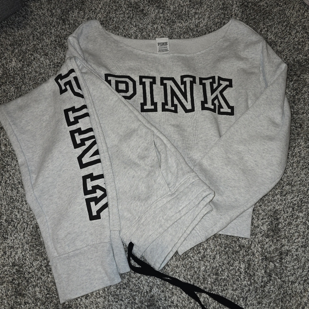 PINK Victoria's Secret Light Gray Set